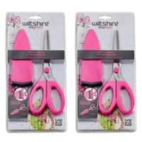 Wiltshire Staysharp Pink Kitchen Scissors Cuts Hard & Soft Foods - Set of 2