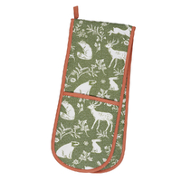 Ulster Weavers Double Oven Glove Forest Friends Sage - 88 x 18cm