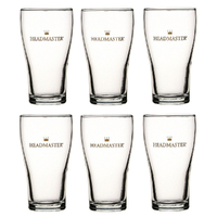 Crown Nucleated Headmaster 425ml Beer Conical Glasses - Set of 6  