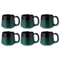 Leaf & Bean Roma Reactive Glaze Mug 410ml Green - 6 Piece Set