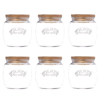 Kilner Universal Storage Jar with Acacia Lid - 850ml Set of 6