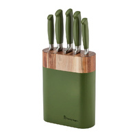 Stanley Rogers Acacia Olive Oval 6 Piece Knife Block Set 6pc