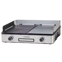 Morphy Richards Benchtop Electric BBQ Grill , Stainless Steel