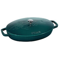 Staub Enamelled Cast Iron La Mer Oval Fish Dish 32cm , Blue