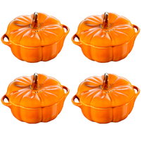 Staub Enamelled Pumpkin Cocotte 0.5L - Set of 4