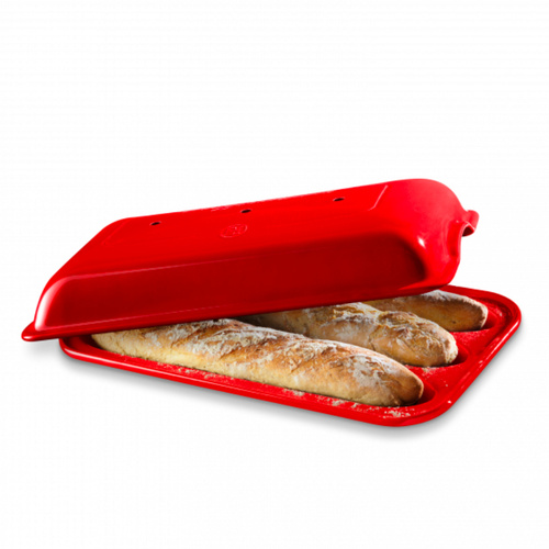 Emile Henry Ceramic Baguette Baker - Burgundy