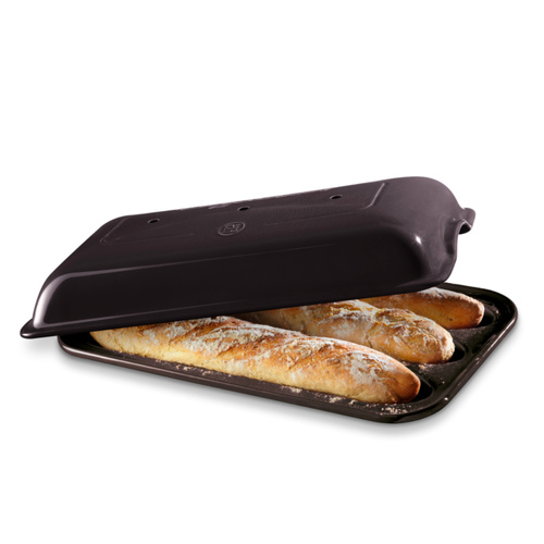 Emile Henry Ceramic Baguette Baker - Charcoal