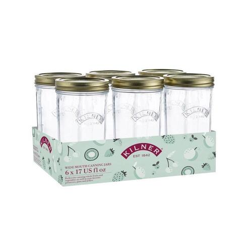 Kilner Wide Mouth Preserve 500ml - Set of 6