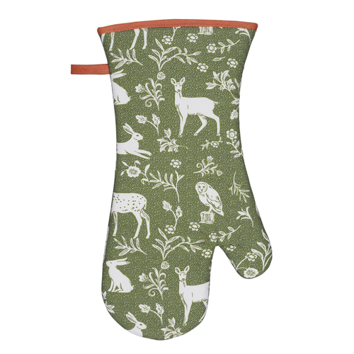 Ulster Weavers Gauntlet Oven Glove Forest Friends Sage - 37 x 20cm