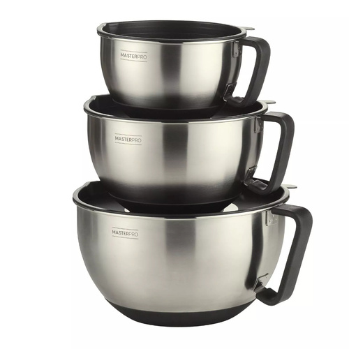 MasterPro 3pc Premium Stainless Steel Mixing Bowl - Set of 3