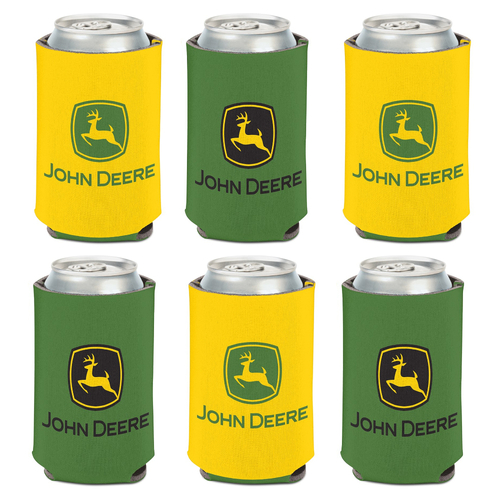 John Deere Can Cooler / Stubbie Holder 12oz Two Sided Logo Set of 6