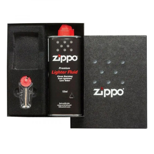 Zippo Regular Sized Empty Lighter Gift Box Set With Flints & Fluids