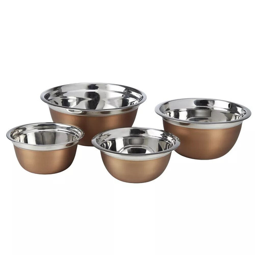 Academy 4pc Edwin Copper & Brass Mixing Bowl - Set of 4