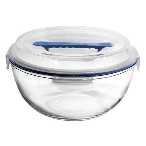 Glasslock Handy Tempered Glass Mixing Bowl with Lid - 4000ml      