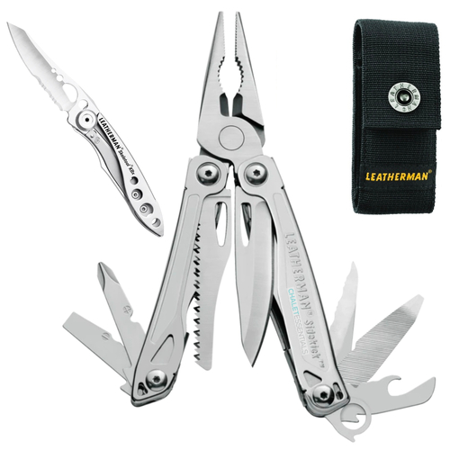 Leatherman Sidekick Stainless Multi-Tool & Nylon Sheath & Skeletool KBX