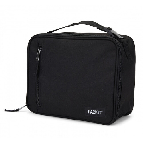 NEW PACKIT VERTICAL COOLER LUNCH BAG FREEZE AND GO - BLACK PACK IT USA DESIGN