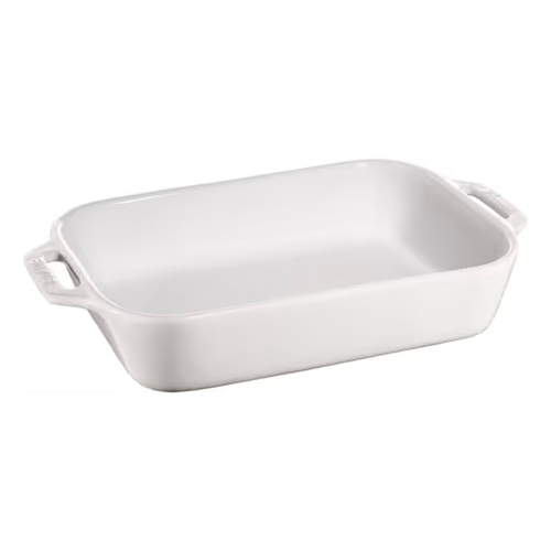 Staub Ceramic Gratin Rectangular Baking Dish 27 x 20cm , White